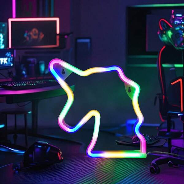 1 peça de luz LED neon em formato de unicórnio para pendurar na parede, alimentada por bateria/USB, decoração para aniversário, casamento, jogos, quarto infantil, bar, luz noturna romântica, decoração para casa, presente para festa de fim de ano