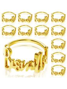 6个餐巾环,用于开斋节(Eid Al Fitr)庆祝活动,非常适合在穆斯林斋月期间装饰餐桌,也是一份完美的乔迁礼物。字母装饰餐巾环、装饰餐巾环、餐巾环可用于婚礼装饰、庆典、餐桌装饰扣、婚礼、晚宴、派对装饰。 - 彩色 - 查看 5