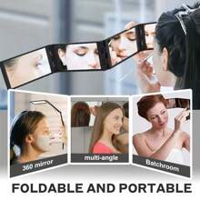 360° Foldable Portable Vanity Makeup Mirror, Convenient For Self-Haircutting And Daily Beauty, Polished Surface, No Battery Needed, Minimalist Solid Color, Multi-Angle Adjustment, Essential For Refined Life, Mood-Boosting Gadget, Ideal Gift For Girlfriends