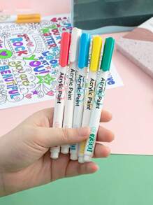 12/24pcs Capsule Highlighter Pen Set, Colorful Water-Based Drawing Markers, Large Round Tip Pens, Suitable For Art, Shoes, Clothes, Anime Graffiti Painting & DIY Back To School