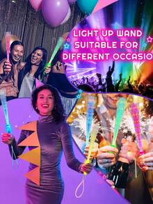 12支装光纤发光棒，LED泡沫荧光棒，彩色光纤发光棒，3种发光模式 - 发光光纤棒，LED闪光棒，适用于黑暗派对、单身派对、男女派对等场合，可作为发光礼物、婚礼派对用品、节日派对、音乐会、婚礼、酒吧、午夜派对、家庭聚会、夏季派对、夏威夷、万圣节、7月4日、秋季等。