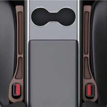 2pcs (One Pair) Car Seat Gap Filling Storage Rack, With Phone Holder, Car Seat Gap Storage Rack, Anti Drop, Basic Car Parts Car Side Seat Gap Filler, (Beige And Brown)