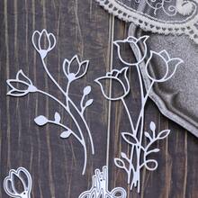 JOJOART Troqueles metálicos con forma de flores para scrapbooking, nuevos diseños de troqueles de flores para hacer tarjetas y álbumes de fotos, manualidades de papel hechas a mano - Plateado - Ver 3