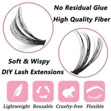 Curl D DIY ラッシュクラスター 40D 8-16mm つけま つけまつげ延長キット 216個入り自己適用用