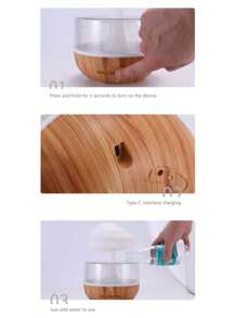 Rechargeable Energy Storage Color Cloud Humidifier, Cloud And Rain Diffuser, Raindrop Aroma Diffuser, 7 LED Lights, Droppable Essential Oil Diffuser, Rain Cloud Night Light, Used For Relaxing Room Decoration, Small Night Light, Sleep Light, Listening To The Sound Of Raindrops, Essential Oil Diffuser, Air Humidifier For Bedroom, Home, And Office