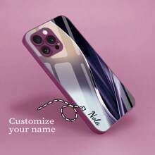 1pc Personalized Gradient Curved Purple Luxury Business Phone Case Compatible With Apple 16 Pro Max,15,14,14plus,13Pro/13,12,11,XR,XSMAX And Galaxy S25 Plus,S24 ULTRA/S2plus/S21FE, A54/A70/A32/A03S/A14, Redmi Note 11 Pro+ 5G/ POCOF3GT5G/ POCOX65G, Great Gift For Family, Friends, Parents, Partner