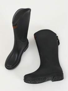 Women Fashion Simple Versatile Tall Rain Boots, Waterproof Anti-Skid Durable Outdoor Shoes, Kitchen Work Rubber Boots