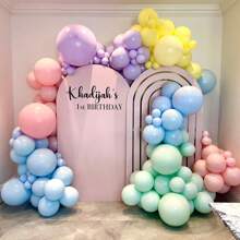 113pcs Pastel Rainbow Balloon Arch Kit, Macaron Color Assorted Party Balloon Garland Set, Suitable For Baby Shower, Wedding, Engagement, Birthday, Gender Reveal, Anniversary, Easter Decor