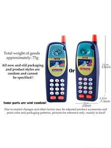 多功能音乐模仿电话玩具，卡通造型，模拟拨号音，趣味学习，宝宝启蒙，亲子互动，适合送给12个月以上男孩女孩的礼物。随机配件及包装，不含电池 - 彩色 - 查看 9