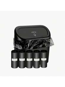 1pc Car Trash Can With Lid & Side Door Hanging Design, Including A Garbage Bag Travel Storage Organizer - Multicolor - View 4