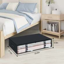 Caja de almacenamiento debajo de la cama de tela no tejida, bolsa organizadora de mantas transparente, de gran capacidad para ropa, contenedor plano ahorra espacio adecuado para guardar ropa, armarios, mantas, juguetes, armarios del hogar, dormitorios, dormitorios, accesorios de dormitorio
