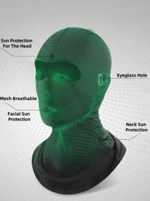 1pc Outdoor Cycling Sun Protection Face Mask, Ice Silk Stretch UV-Blocking Motorcycle Head Cover, Suitable For Outdoor Riding