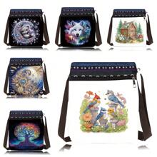 1 pieza Bolso de mano con arte de diamante DIY, Bolso bandolera de pintura de diamantes con forma de animal de 8,7 x 8,5 pulgadas con cristales de strás, cierre con cremallera y correa para mujer, bolso de hombro con forma especial perfecto para uso diario, cenas y viajes, gran regalo hecho a mano para el Día de la Madre, cumpleaños, fiesta de bodas, vacaciones y festivales