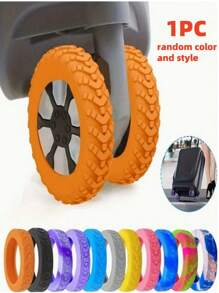 1pc Fashion Luggage Handle Wrap - Luggage Tag Identifier, Suitable For Travel, Cruise, Airplane, Fits Most Luggage Handles, Luggage Handle Grip Cover, Trolley Handle Sleeve, Mobility Aid Handle, Wheelchair, Elderly Grab Bar, Stroller Handle Protection, Random Color
