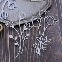 JOJOART Troqueles metálicos con forma de flores para scrapbooking, nuevos diseños de troqueles de flores para hacer tarjetas y álbumes de fotos, manualidades de papel hechas a mano - Plateado - Ver 6