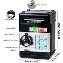 TEMI Electronic Password Piggy Bank, Automatic Money Box, Toilet Paper Currency Cash Dollar Savings Box, ATM Coin Jar, Popular Gift For Birthdays, Halloween, Christmas, Suitable For Boys And Girls / Dedicated Large Electronic Currency Coin Savings Jar With Password Protection Feature. - Black - View 6