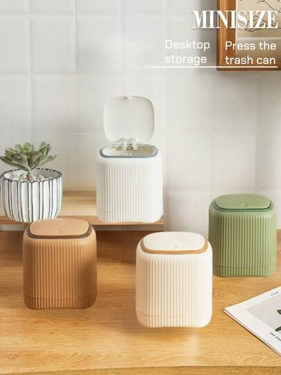 New Double Layer Trash Can For Home With Pedal, 2-In-1 Thickened PP Desktop Garbage Bin