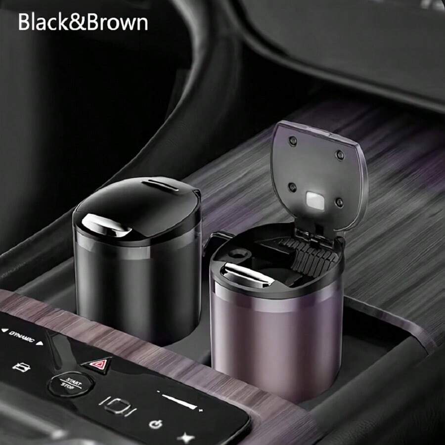 Cốc gạt tàn thuốc lá trên ô tô có nắp, lớp lót kim loại bên trong có thể tháo rời di động, giá đỡ gạt tàn thuốc lá trên ô tô, phụ kiện nội thất ô tô
