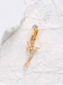 1 件假肚脐蝴蝶吊坠，非真穿孔，夹式肚脐珠宝礼物，适合女性 - 眼睛 - 查看 5