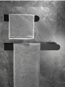 1pc Punch-Free Bathroom Towel Bar, Wall Mounted Towel Rack, Bathroom Hanger For Towels, Rags & Bath Towels, Strong Self-Adhesive, Glue Installation, Bathroom Storage Rack, Bathroom Accessories, Room Decor