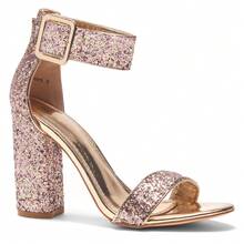 Women's High Heels Open Toe Chunky Block Heeled Sandals With Ankle Strap – Dressy Strappy Heels For Prom Wedding Office, And Party H-Rumors - GoldGlitter - View 3