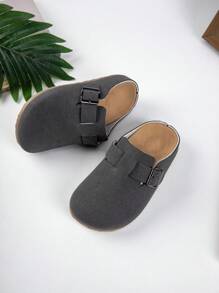 Soft Cork Platform Slide Sandals, Retro Casual Slip-On Closed Toe Mules For Summer