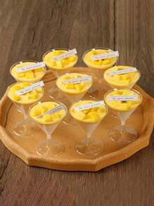 Juego de 20/40 piezas de cristalería creativa de 5oz/150ml, incluye copas, tazas de madera con efecto terremoto, tazas para pudín, copas de vino, tazas para mousse, tazas para postre