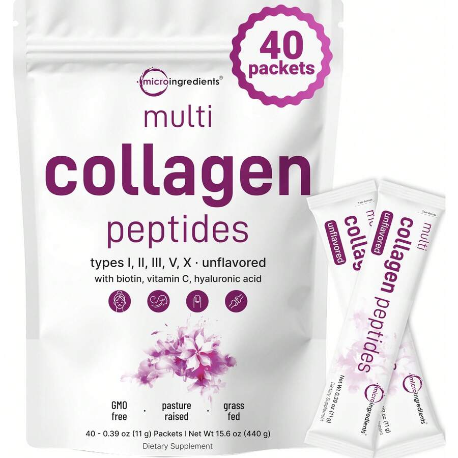 1LB (454g) Multi Collagen Peptides Powder With Blotin, Vitamin C, Hyaluronic Acid. Hydrolyzed For Easy Digestion And Mixing Into Drinks. - 1 cans - 查看 1