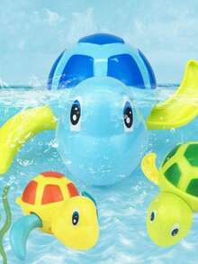 3件套趣味游泳乌龟洗澡玩具 - 送给2-6岁幼儿的完美礼物，感恩节礼物！儿童洗澡玩具：发条游泳乌龟，适合男孩女孩宝宝浴室泳池戏水玩具，减压玩具，感官玩具，新生儿游戏，淋浴浴缸玩具，生日礼物，儿童玩具，室内外沙滩水上娱乐必备，可爱迷你玩具，圣诞礼物 - 彩色 - 查看 7