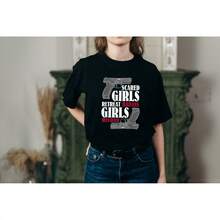Camiseta de mujer con el 2º Enmienda - Gráfico "Las chicas asustadizas retroceden, las duras recargan", 100% algodón, cuello de tripulación casual, manga corta, regalo antiarmas, negra con impresión blanca y roja audaz, ropa de la Segunda Enmienda Camiseta de gráfico atrevido Ajuste cómodo - Negro - Ver 3