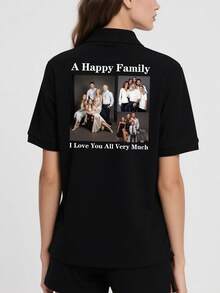 Camisetas polo personalizadas con tu propio diseño. Sube tus fotos para diseñar tu propia ropa. Personalización a pedido - Negro - Ver 3