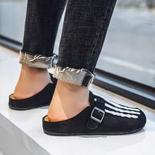 Summer Men's Shoes To Wear A Heel - Free Beach Sandals With Half - Toed Toe Slippers - 黑色 - 查看 3