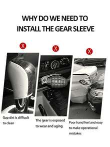 1 件黑色 PU 皮革换档旋钮盖，改进的自动变速箱变速杆防尘罩，多色旋钮套，吸汗防滑换档杆盖 - 彩色 - 查看 3