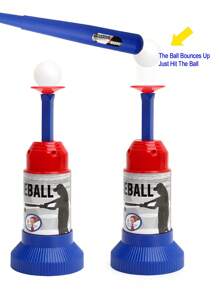 1 Set de juego de béisbol infantil, que incluye 1 bate de béisbol retráctil y 1 máquina lanzadora, equipado con 3 pelotas. Un juguete interactivo familiar para jugar dentro y fuera, herramienta de entrenamiento de béisbol, juguetes deportivos para interiores y exteriores, adecuado para juegos familiares en interiores, exteriores y durante viajes. Un regalo divertido de juguete de béisbol para niños para usar al aire libre.