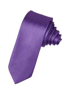 1 pieza Corbata de unicolor para hombre, corbata formal de negocio estrecha (2 pulgadas de ancho), brillante casual, adecuada para uso diario, bodas, banquetes, fiestas, eventos, regalo