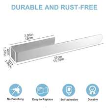 1pc Punch-Free Bathroom Towel Bar, Wall Mounted Towel Rack, Bathroom Hanger For Towels, Rags & Bath Towels, Strong Self-Adhesive, Glue Installation, Bathroom Storage Rack, Bathroom Accessories, Room Decor