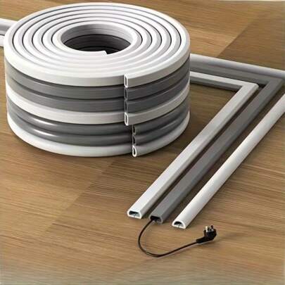1 rolo de ocultador de cabos autoadesivo de PVC, capa para cabos de chão, fácil gerenciamento de cabos, organizador de cabos invisível para decoração de casa