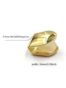 1 件 HIPHOP 单齿金牙套，镀金牙齿饰品，适合女士佩戴和送礼