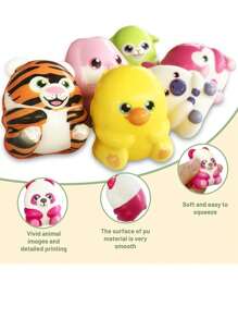18/24 pièces Jouets micro Squishy thème animal - Faveurs de fête, jouets anti-stress moelleux à compression lente (aléatoire)