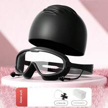 1PC New Popular Waterproof Anti-Fog Swimming Goggles, Suitable For Men, Women Or People Under 16 Years Old For Swimming, Diving And Beach, With Earplugs, HD Anti-Fog Swimming Goggles, Optional Swimming Cap