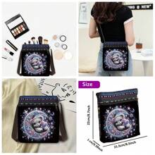 1 pieza Bolso de mano con arte de diamante DIY, Bolso bandolera de pintura de diamantes con forma de animal de 8,7 x 8,5 pulgadas con cristales de strás, cierre con cremallera y correa para mujer, bolso de hombro con forma especial perfecto para uso diario, cenas y viajes, gran regalo hecho a mano para el Día de la Madre, cumpleaños, fiesta de bodas, vacaciones y festivales