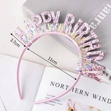 Royal 1pc Birthday Crown Birthday Queen Birthday Headband, Birthday Crown, Happy Birthday Headband, Ladies Birthday Headband, Girl Happy Birthday Accessories,Hairband,Hair Hoop Headbands
