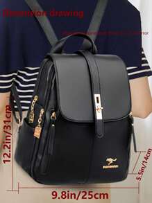 Anti-Theft PU Leather Women's Backpack Wallet, Fashion Daily Bag, Multi-Pocket Convenient Travel Bag, Minimalist Large Capacity Bookbag, Suitable For Students, Business Trip, Vacation, Daily Commute, Shopping, Office, Date, Birthday Gift, Holiday Gift