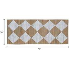 Natural 2x6 Indoor Hand Woven Fiber Jute Diamond Runner Rug Natural- 2'6" X 6' - 2'6"x6'(Rectangular) - View 3