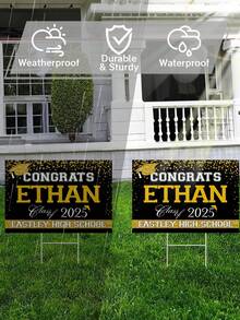 1pc Personalized Customized 2025 Campus Graduation Site Card, Can Upload Name And Class For Exclusive Customization, Waterproof Lawn Card Suitable For Outdoor Campus Venues - Multicolor - View 6