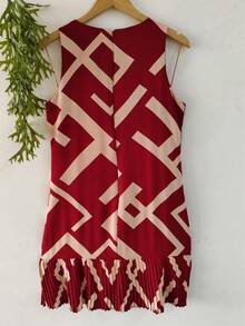 Plain  Dress With Fake - Burgundy - View 2