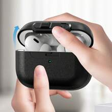 Locking Case Compatible With Airpods Pro 2nd/1st Generation Case Cover With Secure Lock Clip, AirPods 4 Case Full-Body Shockproof Protective Cover Compatible With Airpods 3