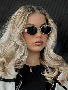 1 件/2 件/3 件女士金属框椭圆形时尚眼镜，适合日常使用、旅行、度假、海滩 - 彩色 - 查看 4