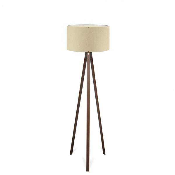 Well Home Lampada da terra con paralume dritto, pois beige e 100% legno, collezione Tanganica, 21x38x140, attacco E27, Max 60 W. Spedizione gratuita 24/72 h