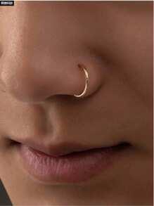 D-förmige Nasenpiercing-Imitate, Edelstahl Clip-On Nasenringe für Frauen & Männer, ohne Piercing notwendig, perfekt für Valentinstag, Muttertag, Geburtstage, Partys, Festivals, Cosplay und den täglichen Gebrauch